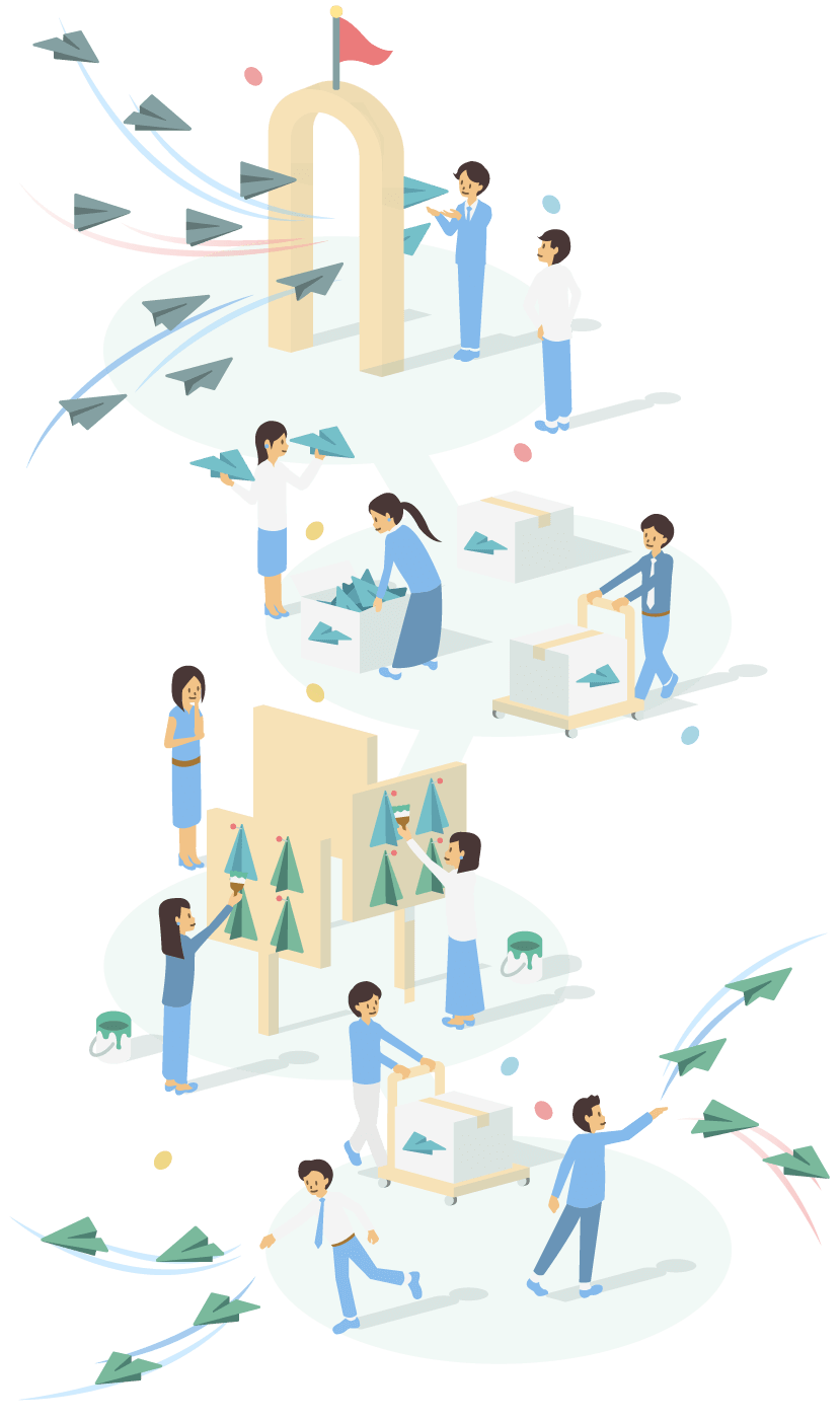 Tayoriのコンセプトを表すイラスト（スマートフォン版）